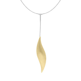 Gold Plated Sterling Silver Leaf Pod Necklace D N635.