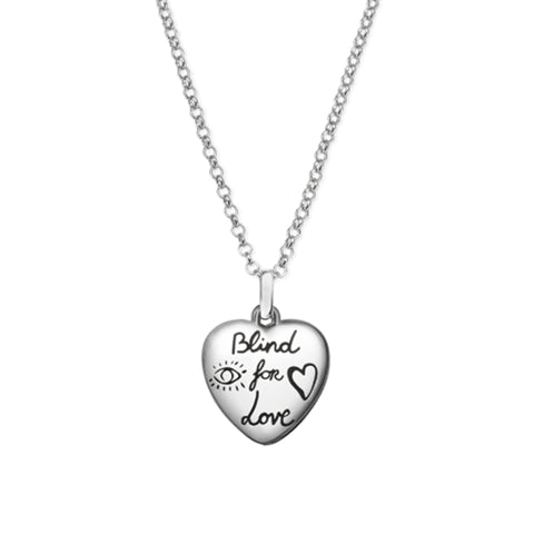 Gucci Blind For Love Engraved Heart Necklace YBB455542001