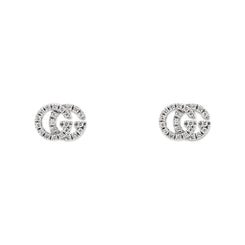 Gucci GG Running 18ct White Gold Diamond Stud Earrings YBD481678001