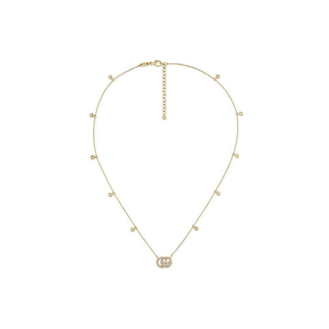 Gucci GG Running 18ct Yellow Gold Diamond Necklace YBB481624001