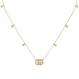 Gucci GG Running 18ct Yellow Gold Diamond Necklace YBB481624001