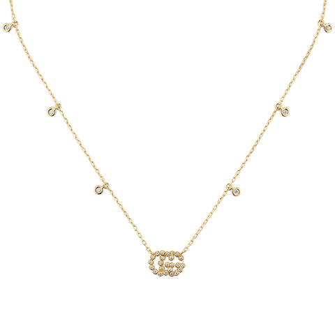 Gucci GG Running 18ct Yellow Gold Diamond Necklace YBB481624001