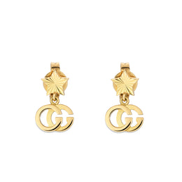 Gucci GG Running With Star 18ct Yellow Gold Drop Earrings YBD648604001