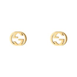 Gucci Interlocking G 18ct Yellow Gold 5mm Stud Earrings YBD662111001