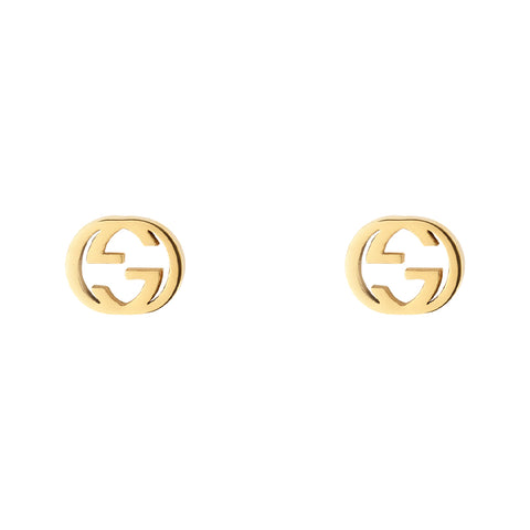 Gucci Interlocking G 18ct Yellow Gold 5mm Stud Earrings YBD662111001