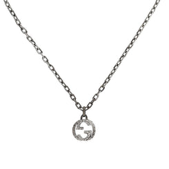 Gucci Interlocking G Aged Sterling Silver Pendant YBB455307001