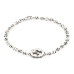 Gucci Interlocking G Motif Sterling Silver Bracelet YBA481687001