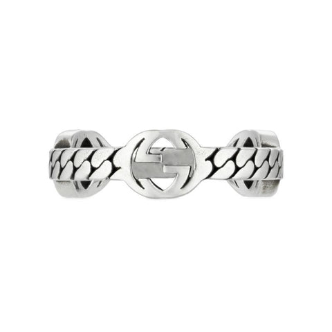 Gucci Interlocking G Sterling Silver Band Ring YBC661523001