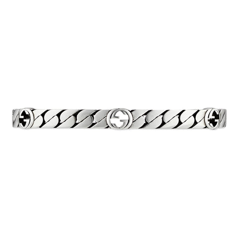 Gucci Interlocking G Sterling Silver Cuff Bracelet YBA661526001