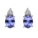 00153492 C W Sellors 18ct White Gold Tanzanite and Diamond Drop Stud Earrings. HBM-074