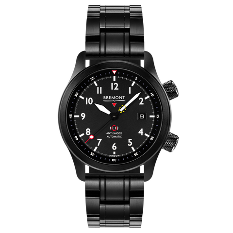 Bremont Watch MBII Custom DLC Black Dial with Jet Barrel & Open Case Back