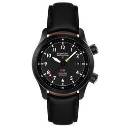 Bremont Watch MBII Custom DLC Black Dial with Orange Barrel & Open Case Back