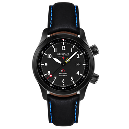 Bremont Watch MBII Custom DLC Black Dial with Green Barrel & Open Case Back