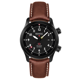 Bremont Watch MBII Custom DLC Black Dial with Green Barrel & Open Case Back