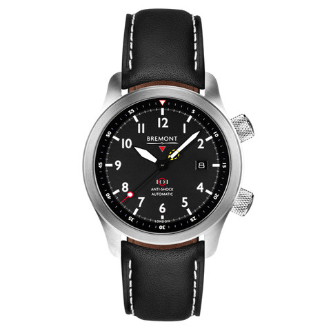 Bremont Watch MBII Custom Stainless Steel Black Dial with Titanium Barrel & Closed Case Back