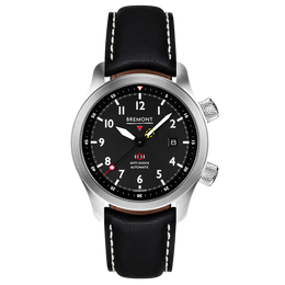 Bremont Watch MBII Custom Stainless Steel Black Dial with Purple Barrel & Closed Case Back