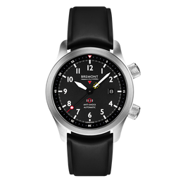 Bremont Watch MBII Custom Stainless Steel Black Dial with Jet Barrel & Open Case Back