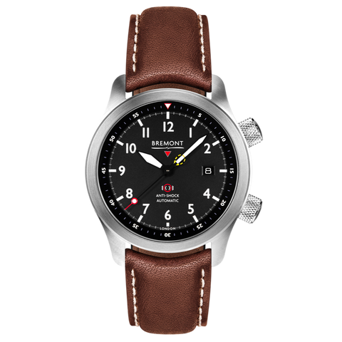 Bremont Watch MBII Custom Stainless Steel Black Dial with Jet Barrel & Open Case Back