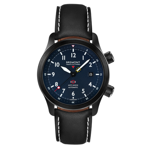 Bremont Watch MBII Custom DLC Blue Dial with Anthracite Barrel & Open Case Back