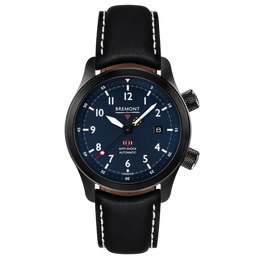 Bremont Watch MBII Custom DLC Blue Dial with Orange Barrel & Open Case Back