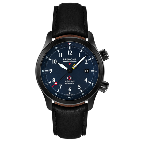 Bremont Watch MBII Custom DLC Blue Dial with Jet Barrel & Closed Case Back