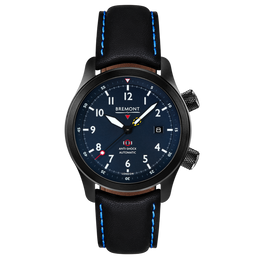 Bremont Watch MBII Custom DLC Blue Dial with Orange Barrel & Closed Case Back