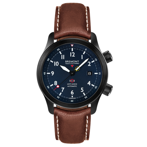 Bremont Watch MBII Custom DLC Blue Dial with Anthracite Barrel & Open Case Back