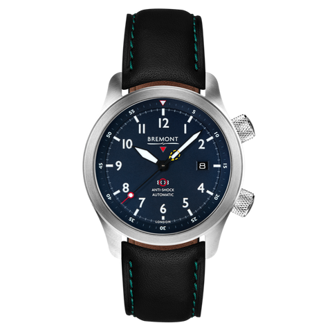 Bremont Watch MBII Custom Stainless Steel Blue Dial with Bronze Barrel & Closed Case Back