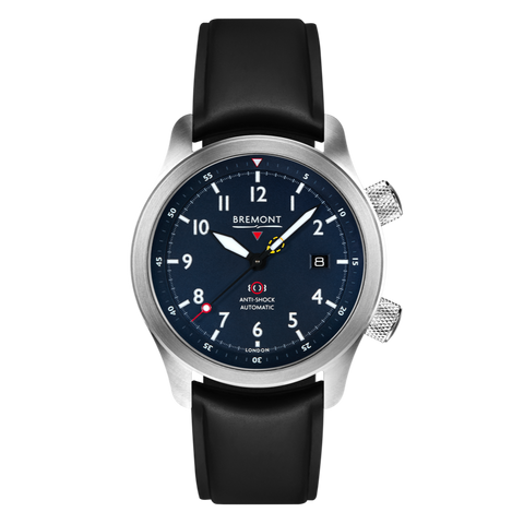 Bremont Watch MBII Custom Stainless Steel Blue Dial with Bronze Barrel & Closed Case Back