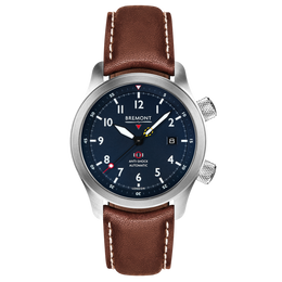 Bremont Watch MBII Custom Stainless Steel Blue Dial with Bronze Barrel & Closed Case Back