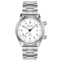 Bremont Watch MBII Custom Stainless Steel White Dial with Anthracite Barrel & Open Case Back