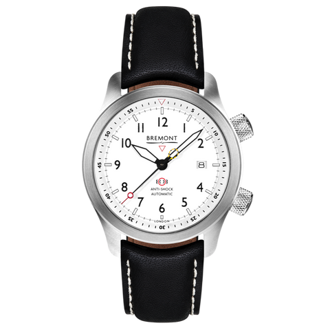 Bremont Watch MBII Custom Stainless Steel White Dial with Jet Barrel & Closed Case Back