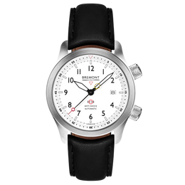 Bremont Watch MBII Custom Stainless Steel White Dial with Anthracite Barrel & Open Case Back