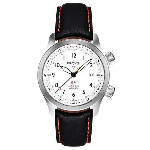 Bremont Watch MBII Custom Stainless Steel White Dial with Jet Barrel & Closed Case Back