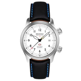 Bremont Watch MBII Custom Stainless Steel White Dial with Anthracite Barrel & Open Case Back