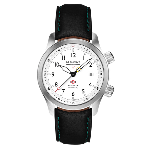 Bremont Watch MBII Custom Stainless Steel White Dial with Anthracite Barrel & Open Case Back