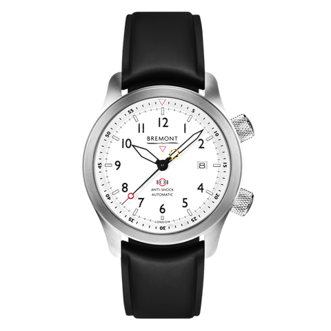 Bremont Watch MBII Custom Stainless Steel White Dial with Anthracite Barrel & Open Case Back