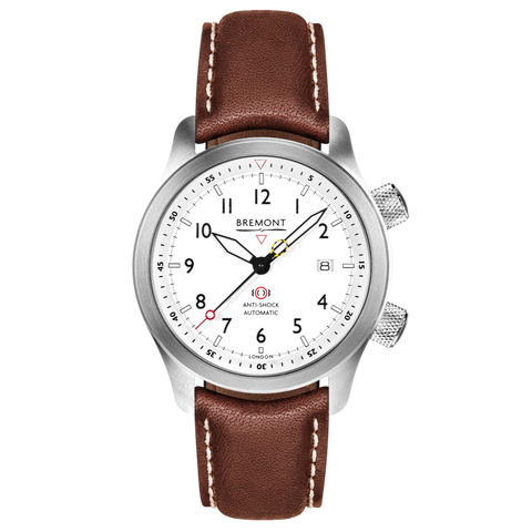 Bremont Watch MBII Custom Stainless Steel White Dial with Jet Barrel & Closed Case Back