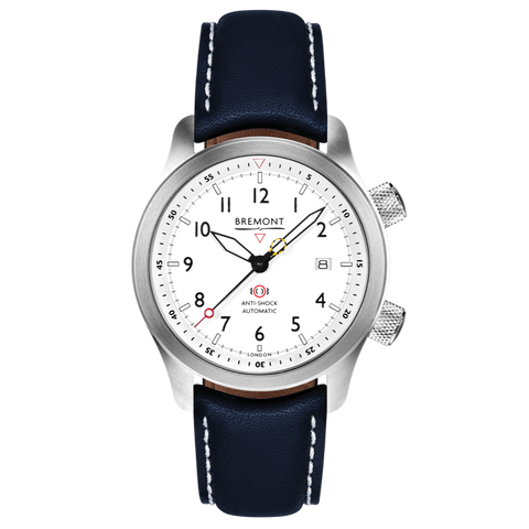 Bremont Watch MBII Custom Stainless Steel White Dial with Titanium Barrel & Open Case Back