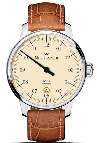 MeisterSinger Watch N. 03 40mm DM903C Cognac Strap