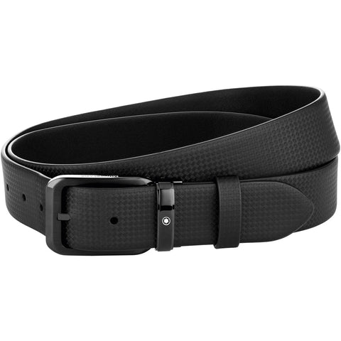 Montblanc 35mm Reversible Leather Belt Black 128773 .