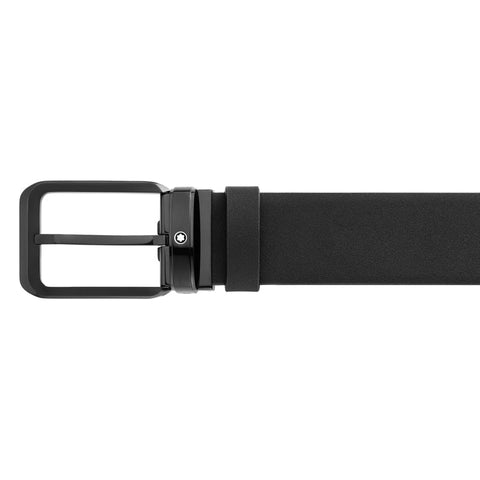 Montblanc 35mm Reversible Leather Belt Black 128773 .