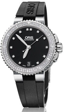 Oris Watch Aquis Date Diamond Rubber 01 733 7652 4994 07 4 18 34