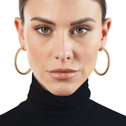 Fope Essentials 18ct Rose Gold Large Hoop Earrings OR03