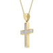 00034125 9ct Yellow Gold Opal Medium Cross Necklace, P535.