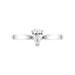 Platinum 0.30ct Diamond Pear Cut Solitaire Ring