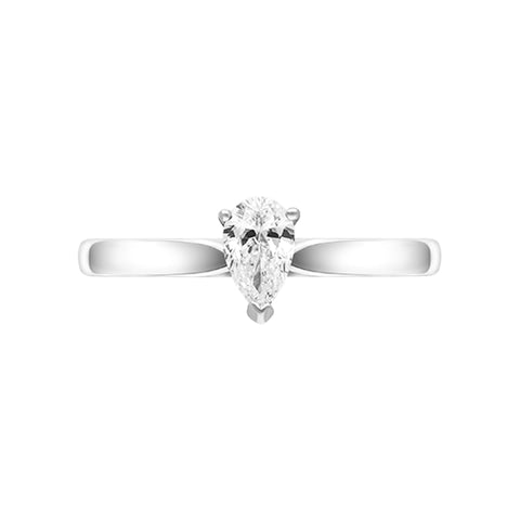 Platinum 0.30ct Diamond Pear Cut Solitaire Ring