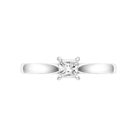 Platinum 0.34ct Diamond Princess Cut Solitaire Ring