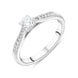 Platinum 0.43ct Diamond Solitaire Side Stone Ring, FEU-1201.