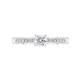 Platinum 0.43ct Diamond Solitaire Side Stone Ring